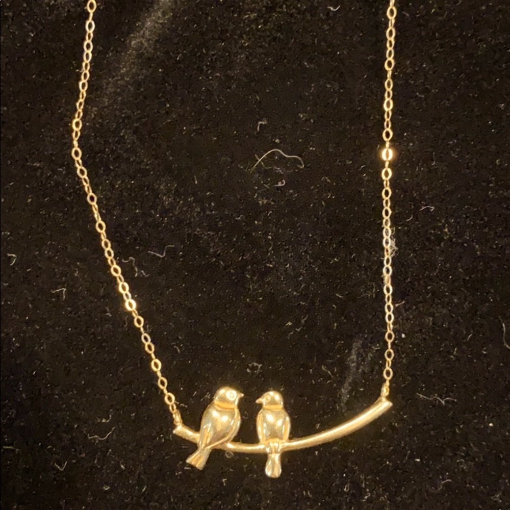 14K Gold Lovebirds Necklace